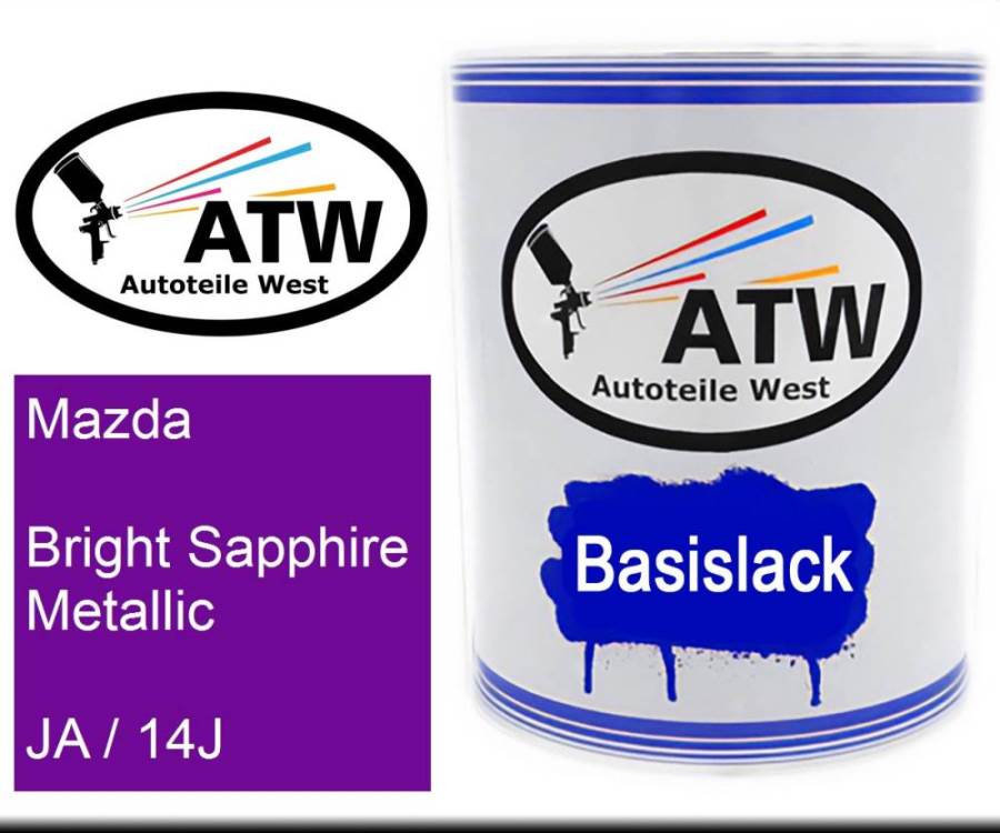 Mazda, Bright Sapphire Metallic, JA / 14J: 1L Lackdose, von ATW Autoteile West.